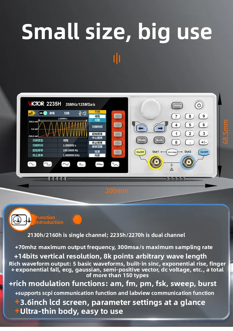 Gerador de Sinal VICTOR de For - Function Arbitrary Waveform Generator avaliação e preço